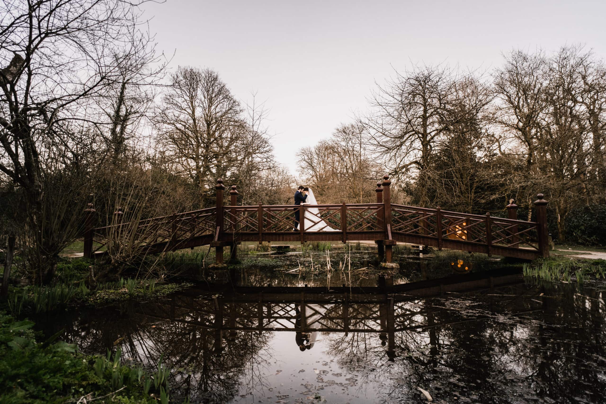 Wedding couple in Bryngarw Country Park - Bridgend Wedding Photographer