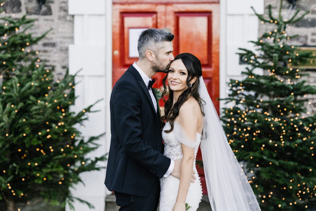 Wedding Couple sharing a moment in Peterstone Court - Peterstone Court Wedding Photographer